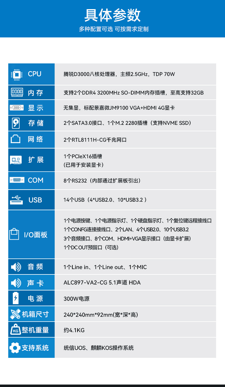 國產(chǎn)騰銳D3000桌面式工控機,工業(yè)自動化工控主機方案,DTB-2105S-UD3KMC.jpg