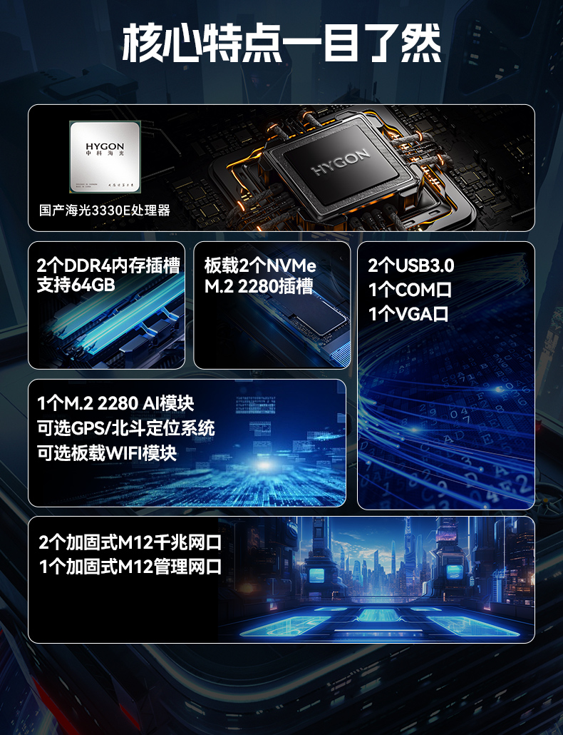 國(guó)產(chǎn)化加固型無(wú)風(fēng)扇工控機(jī),海光3350Ecpu微型主機(jī),DTB-3480-3330E.jpg
